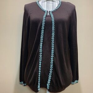 Karen Kane Brown Shirt & Cardigan